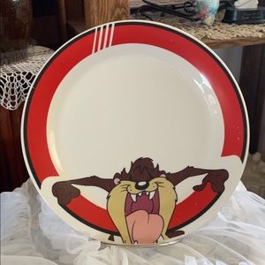 Vintage “LOONEY TUNES” Tasmanian  Devil Plate w/Easel